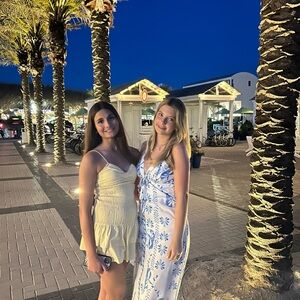 White and Blue Floral Dresses